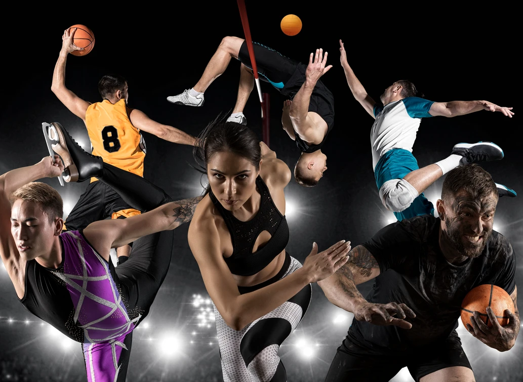 Sportler in Action bei verschiedenen Sportarten – uneingeschränkte Bewegungsfreiheit mit Kontaktlinsen in Dietzenbach.